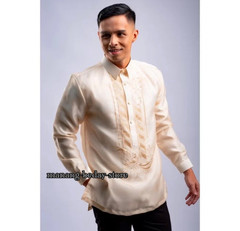 Barong Tagalog for Men Pina Organza w/ Lining Timeless Cream