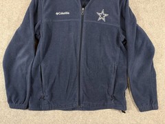 Dallas Cowboys Columbia Fleece Jacket Mens L Blue Full Zip Long Sleeve Pockets