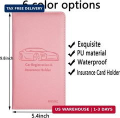 Car Registration and Insurance Card Holder – Leather Vehicle Glove Box Automobil