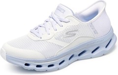 Skechers Women’s Go Walk Glide Step 2.0 Belah Hands Free – White/Lavender – 12 B