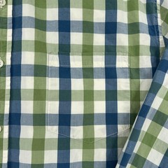St. John’s Bay Button Down Shirt Mens Large Green Blue Check Long Sleeve Preppy