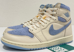 NIKE AIR JORDAN 1 RETRO HIGH OG PALE IVORY PSYCHIC BLUE LACE / HAIR CLIPS 9.5 8
