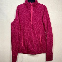 Avalanche Women’s Pink Marled Fleece Pullover Snap Neck Size S Cozy