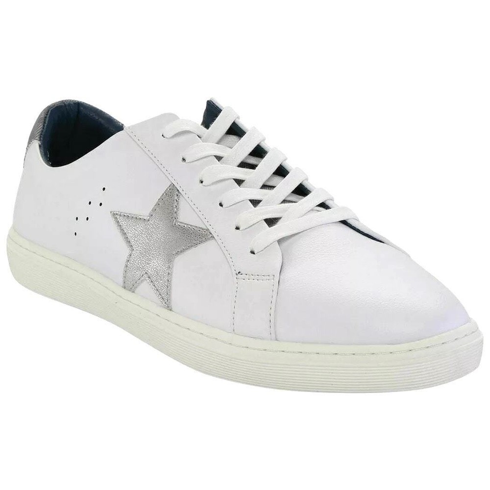 Steve Madden Men Lace Up Sneakers Dixxin Size US 7.5M White Faux Leather