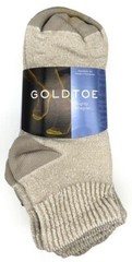 GoldToe 6 Pack Men’s Athletic Quarter Socks Cushion Cotton shoe size 6-12.5