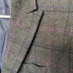 Jos. A. Bank Mens 44R Grey Purple Windowpane 1905 Tailored Fit Blazer Moon