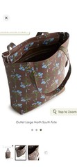 NWT Outlet Large North South Tote in Faux Leather Bachelor Button Dot Floral