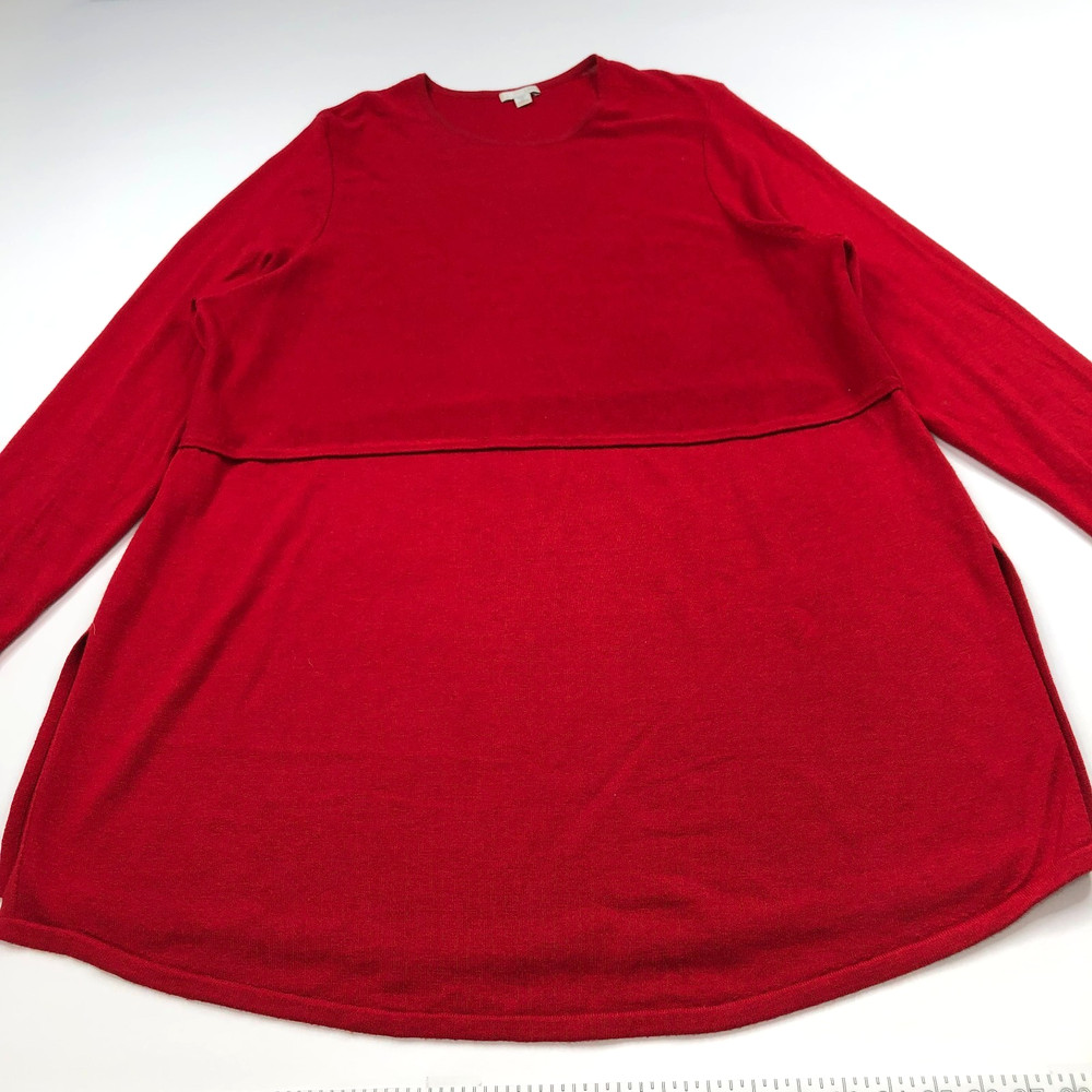 J.Jill Plus 2X Viscose Rayon Crew Neck Pullover Sweater Red PLS READ