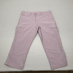 Eddie Bauer Pants Womens 10 Purple First Ascent Capri Hiking Stretch Zip Pockets
