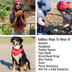 2 Pack Mechaly Cotton 22 x 22 In Bandana – Paisley and Solid Colors Available