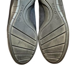 ECCO Shoes Womens Size 9.5 Black Leather Mesh Ballet Flats Comfort Casual