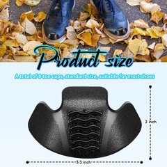8 Pieces Toe Guards for Boots 9 x 4 cm/ 3.54 x 1.57 Inch, Black