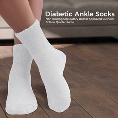 Diamond Star Diabetic Ankle Socks for Men & Women – Non-Binding Cushioned Cot…