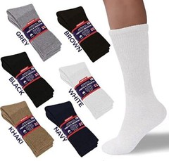 12 Pairs Diabetic Crew Socks Men Women Health Circulatory Size 9-11 10-13 13-15