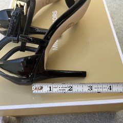 Michael Kors Simone Mid Sandal Size 9 Special Occasion Black Pump Heels