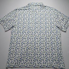 Under Armour Polo Shirt Men Large UPF 30 Anti Odor Golf Performance White Floral