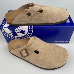 Birkenstock Boston Soft Footbed Suede Leather Clog – Taupe
