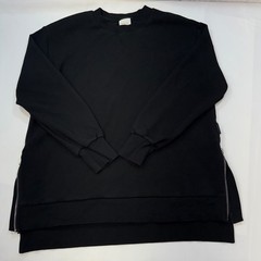 Varley Charter Sweat 2.0 DoubleSoft Black Side Zip Sweatshirt VAR01658 Large