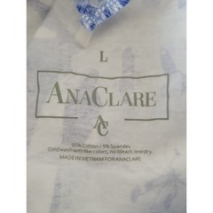 Ana Clare Blue White Tropical Emilee Maxi Shift Dress Size Large