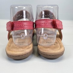 Earth Origins Belle Becky Sandals Womens Size 7 M Red Leather Slingback Shoes