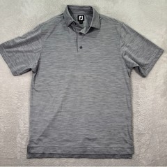 FootJoy Mens Medium Golf Polo Shirt Gray Short Sleeve Athletic Fit Preppy Casual