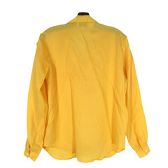 VTG SILK MIRACLE LADY MANHATTAN Mustard Yellow SILK BLEND Button-Up SHIRT/TOP 12