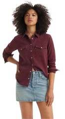 Levi’s Women’s Ultimate Western Cowgirl Pearl Snap Shirt Windsor Wine Size XS