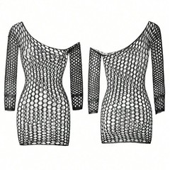 Women Fishnet Black Sexy Lingerie Underwear Lace Babydoll Transparent Bodysuit