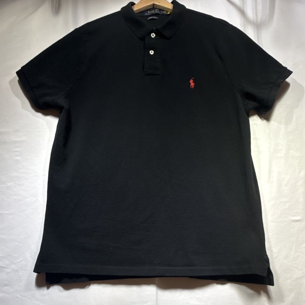 Polo Ralph Lauren Custom Slim Fit Men’s Black Polo Shirt XL Short Sleeve Logo