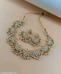 Indian Bollywood Gold Plated Kundan Choker Bridal Necklace Earrings Jewelry Set