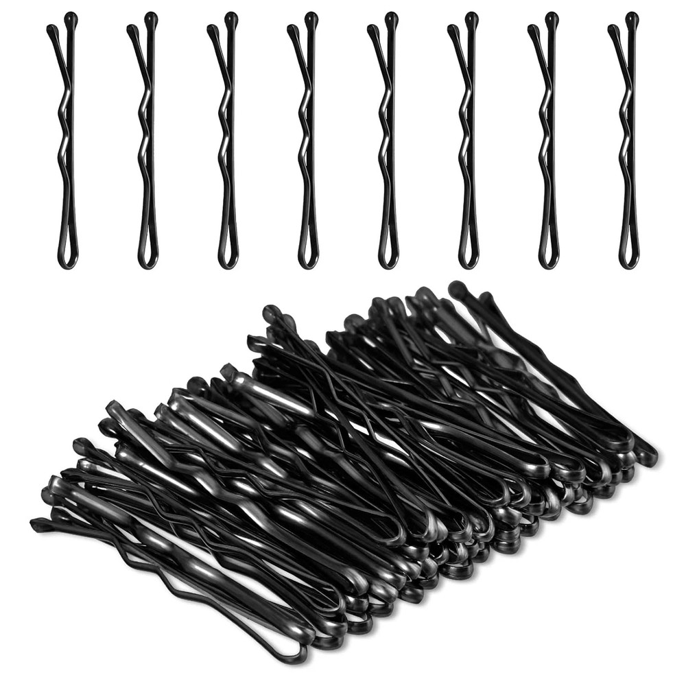Mini Bobby Pins, 50PCS 1.37 Inch Small Wavy Hair Pins Metal Hair Clip Hairpins f