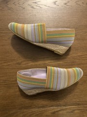 SAS Becky Wedge Slip-On – Tan Multicolor Striped Espadrille Made in Italy