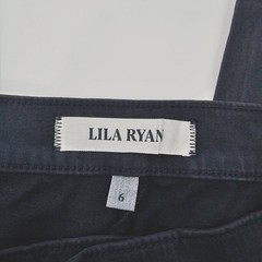 Lila Ryan Jase Navy Straight Leg Brushed Sateen Pedal Pushers Women’s Size 6