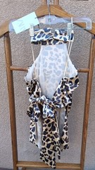 NWT Zara Open Back Halter Top Double Lined Leopard Satin Effect Spring 2024🐆🐾