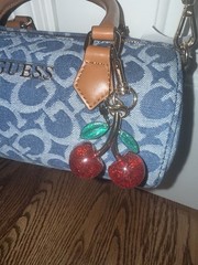 Guess Monogram Denim Anessa Purse