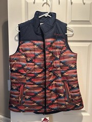 Ariat Women’s Multicolor Geometric Southwestern Puffer Vest Zip Pockets S