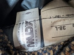 Casa Di Billera Blazer Sport Coat Mens 38L Blue Brown Tweed Wool