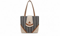 Handcrafted Boho Cotton Shoulder Bag Faux Leather Women Multi Pocket Tote Nepal