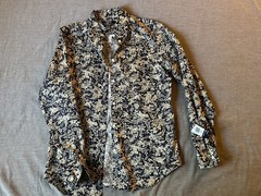 Chaps Non-Iron Blue White Floral Long Sleeve Button-Up Shirt Women’s S