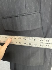 George Men’s Navy Blue Pinstripe Suit 42R 36 x 27 Three Button Blazer Trousers