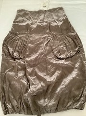 Masai Women Beige Metallic Ballon Smock Skirt Size M