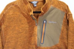 Eddie Bauer Better Sweater Men’s XL Heather Orange ¼ zip Pullover Soft Fleece
