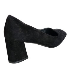 STUART WEITZMAN Mary Black Square Toe Suede Block Heel Pumps Size 10