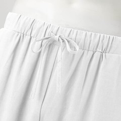 Men’s Summer Cotton Linen Drawstring 3/4 Length Pants Casual Baggy Capri Shorts