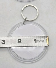Picture Frame Keychain Clear Acrylic 2.75″ Round Photo Holder Keyring Lot Of 10