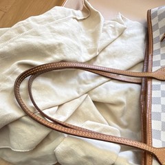 Louis Vuitton Neverfull MM Damier Azur Tote, Dust Bag Box Card, Pockets