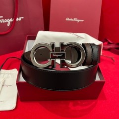 Salvatore Ferragamo Gancini Men’s Reversible Leather Belt