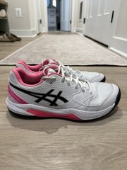 RARELY WORN ASICS Gel Dedicate 8 Pickleball Shoes Women’s Size 10 White Pink