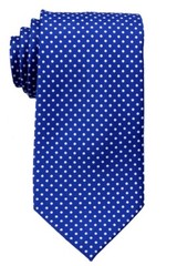 Men’s XL Extra Long Royal Blue and White Dot Necktie Business Weddings Casual