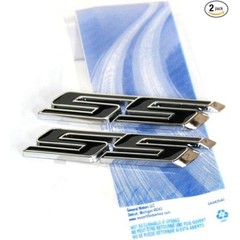2X Chrome Ss Emblems Metal Sticker 3D Logo Replacement for Camaro Series Black